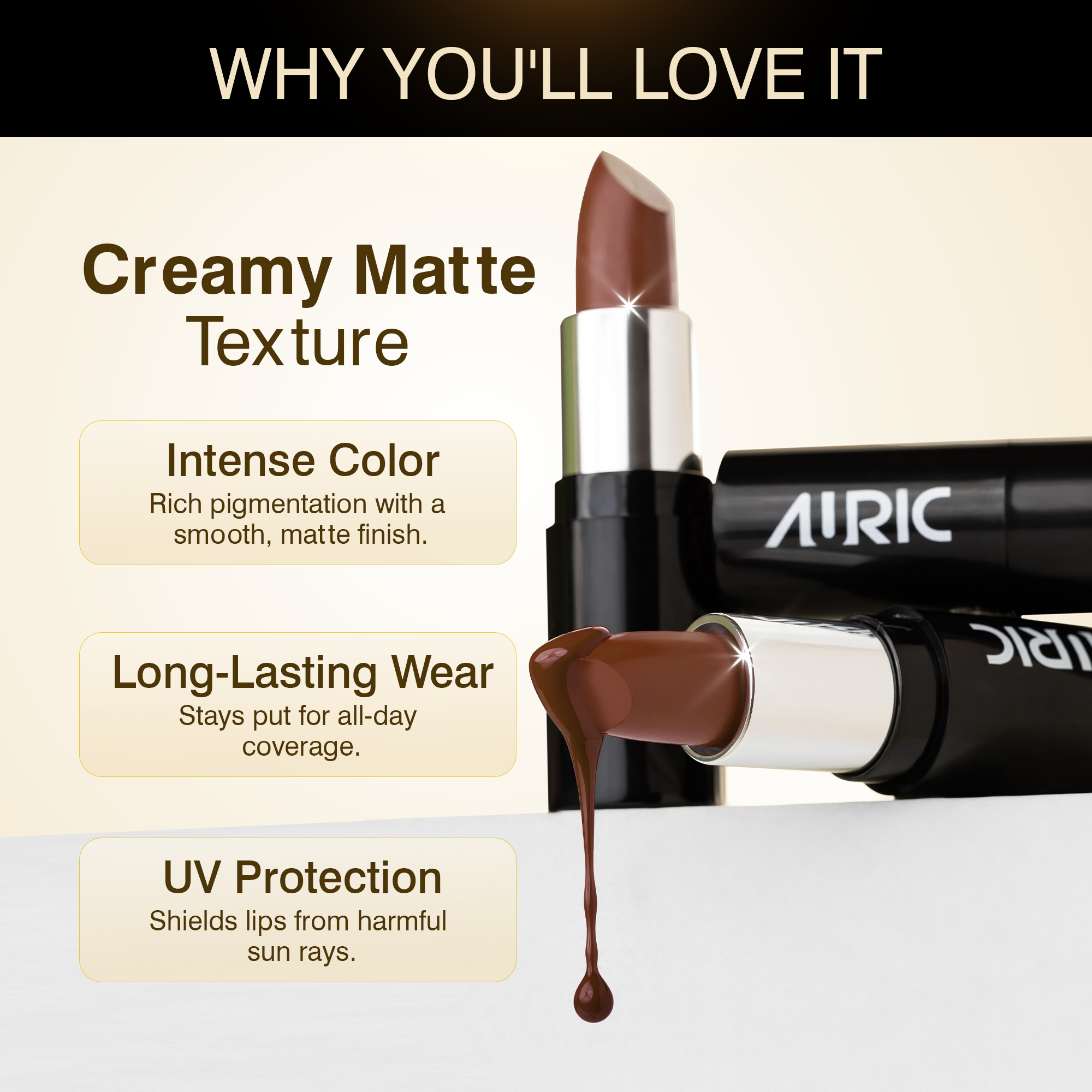 Auric MatteRich Lipstick, Spiced Almond - 4.2g