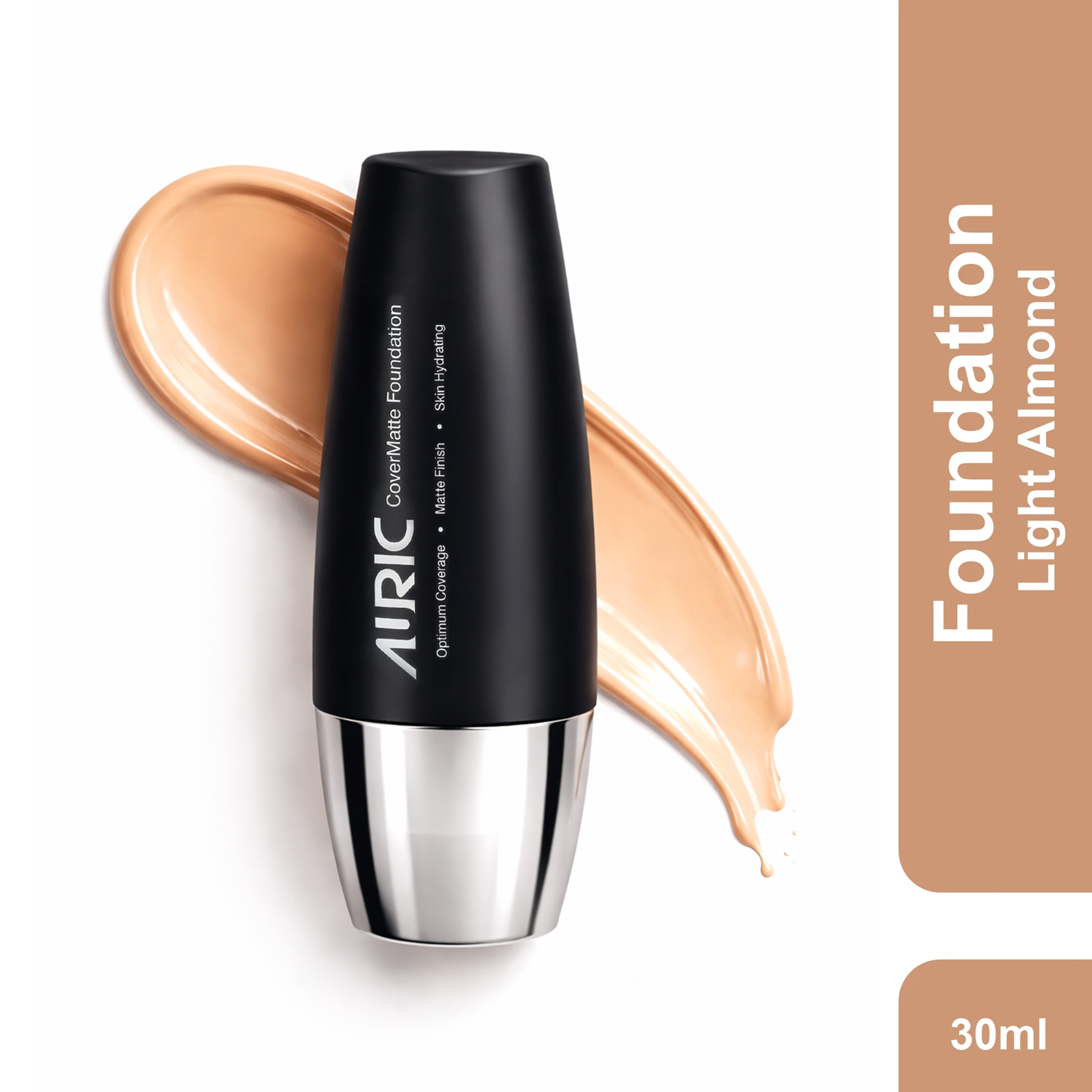 Auric CoverMatte Foundation, Light Almond - 30 ml