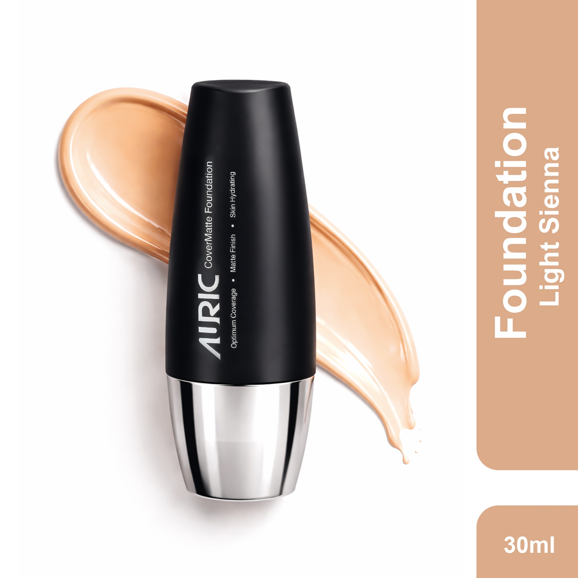 Auric CoverMatte Foundation, Light Sienna - 30 ml