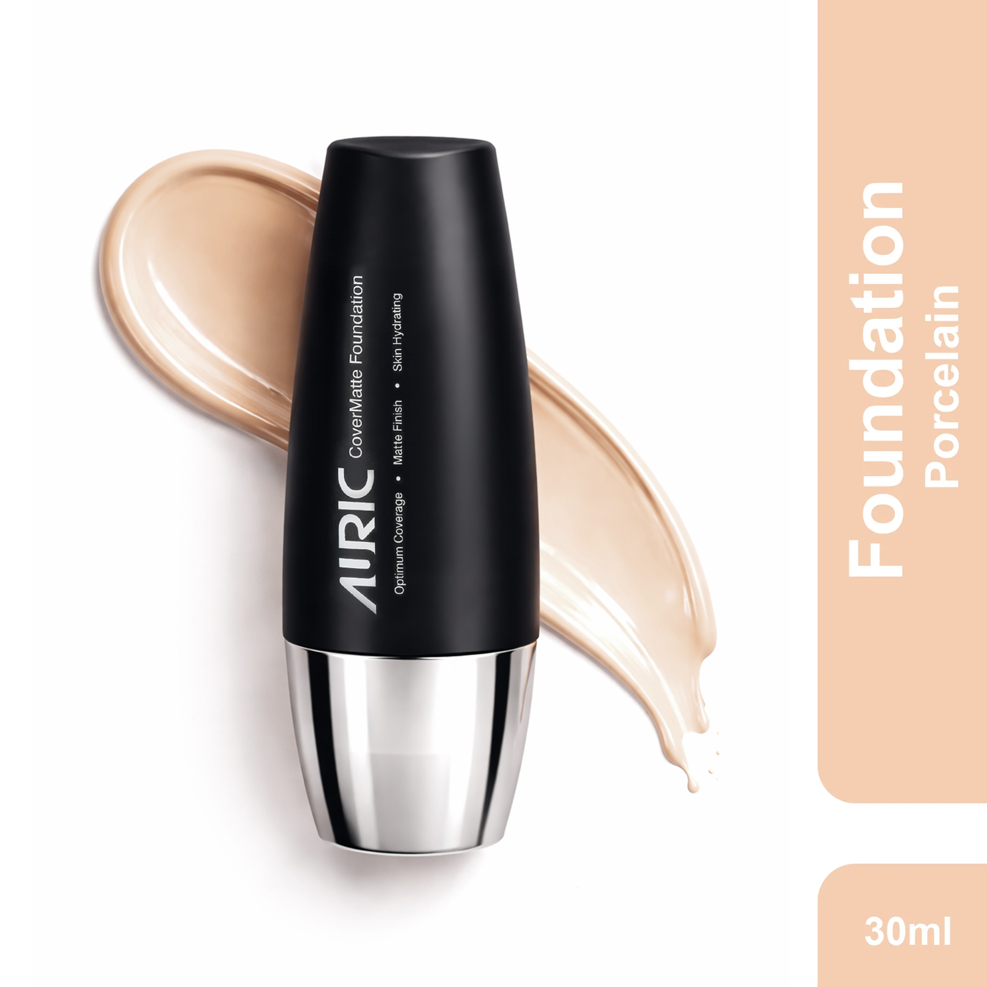 Auric CoverMatte Foundation, Porcelain - 30 ml