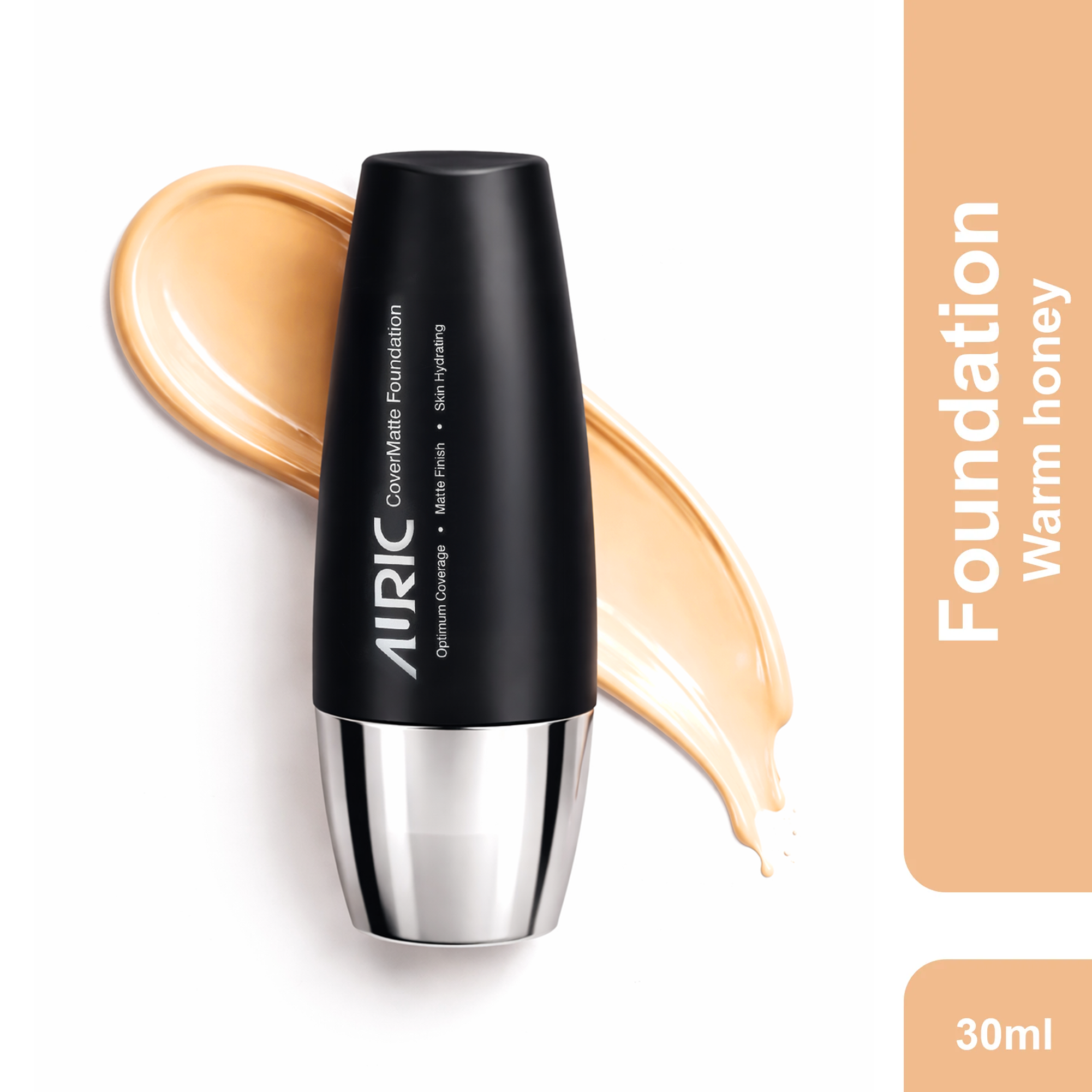 Auric CoverMatte Foundation, Warm honey - 30 ml