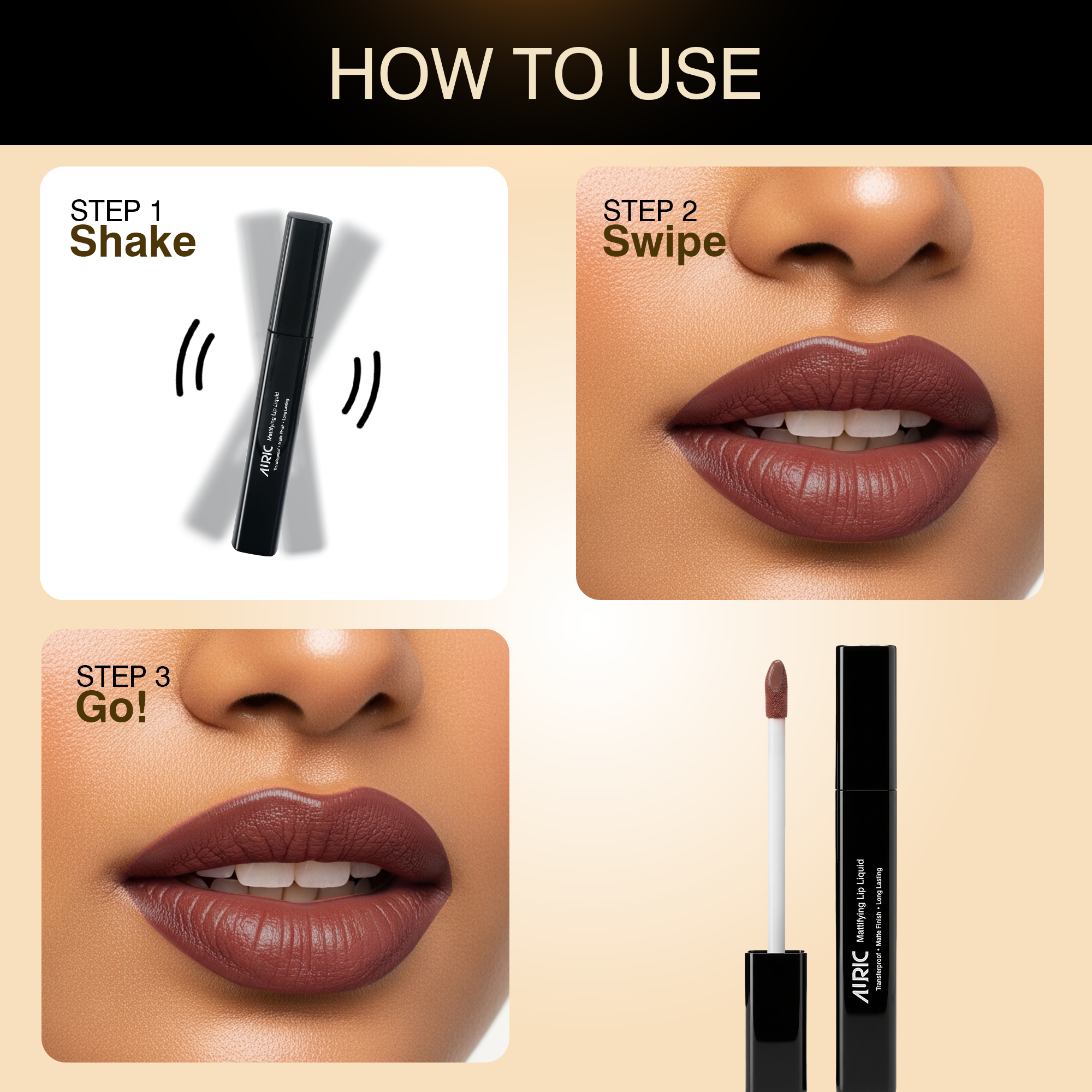 Auric Mattifying Lip Liquid Coffee Dream - 4 ml