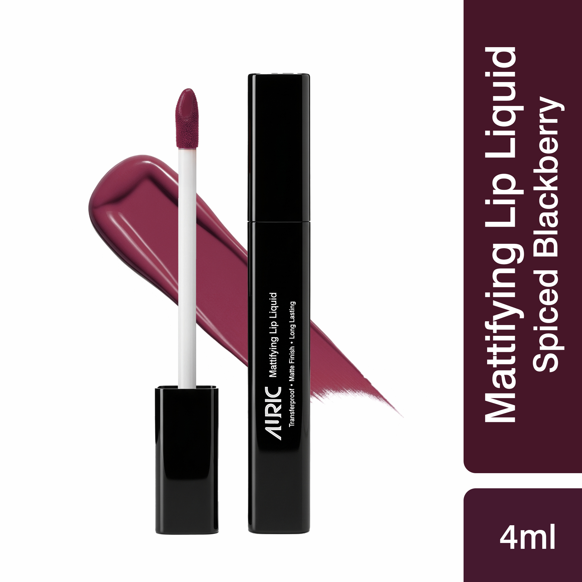 Auric Mattifying Lip Liquid, Spiced Blackberry - 4 ml