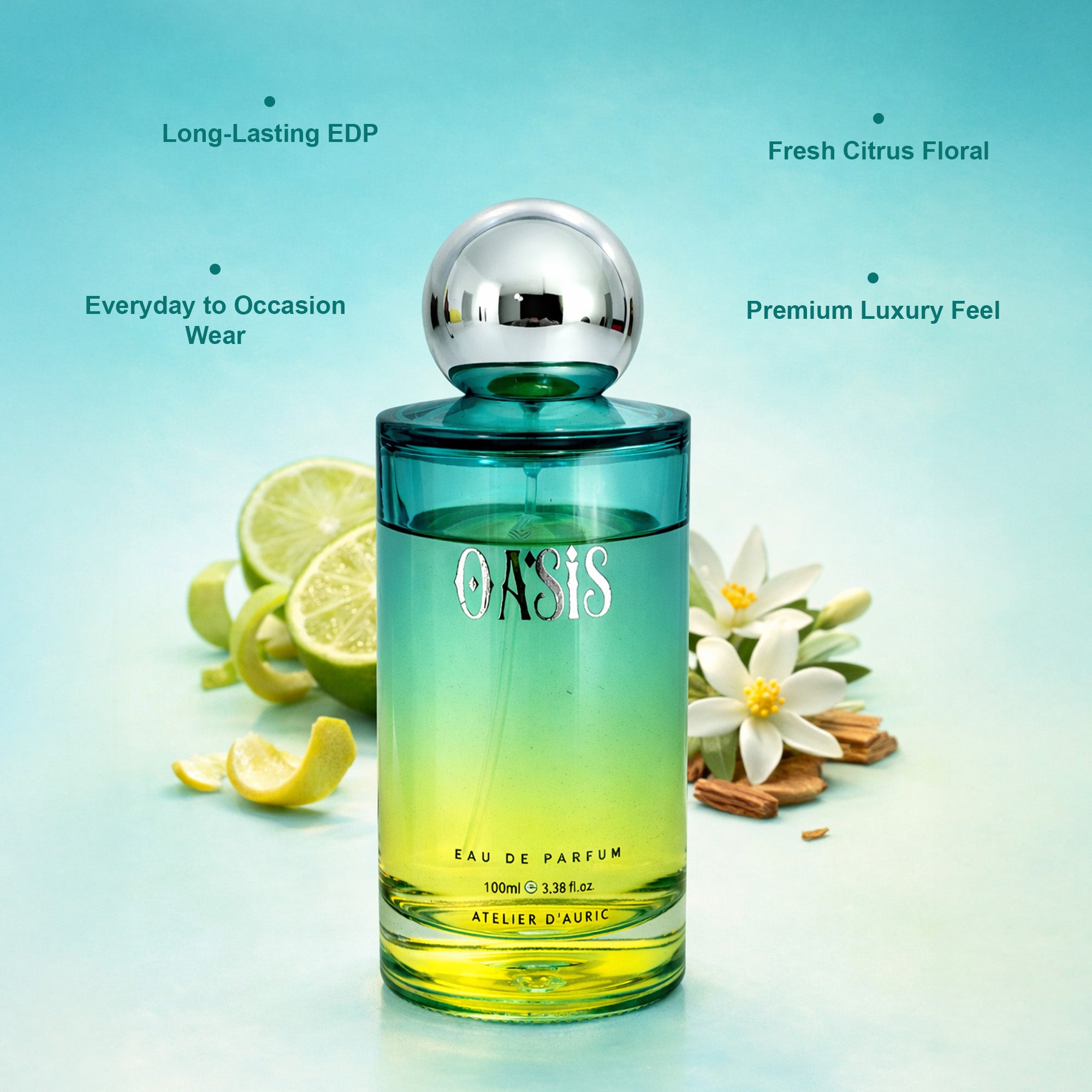 Auric Oasis Eau De Parfum (EDP) 100ml – Long Lasting Luxury Perfume for Women