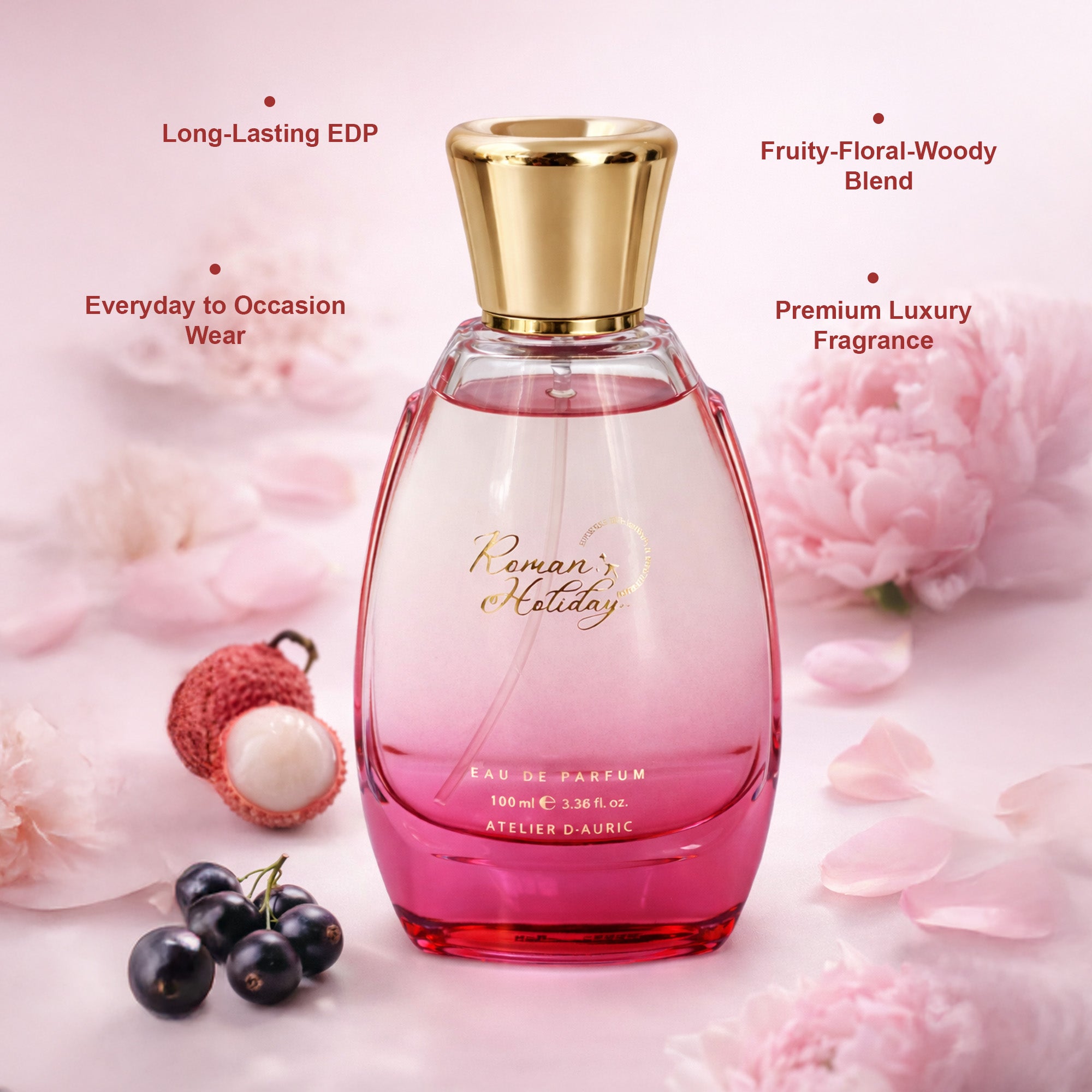 Auric Roman Holiday Eau De Parfum (EDP) 100ml – Long Lasting Luxury Perfume for Women